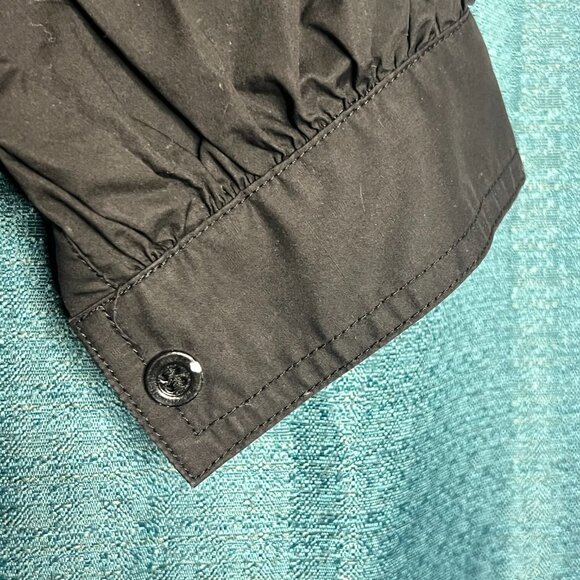 Hunter Bell Evangeline Black Casual Designer Popover Blouse Balloon Sleeve Top M - Picture 3 of 9